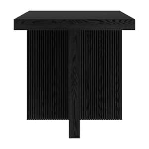 Boden 22 in. Black Grain Square MDF Top End Table