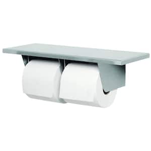 Bradex Satin Stainless Steel Dual Roll Toilet Paper Dispenser with Shelf