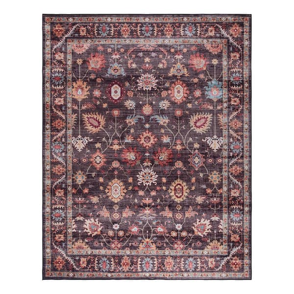 Gertmenian Cullen Brown 6 ft. x 9 ft. Crystal Print Polyester Digitally Printed Area Rug