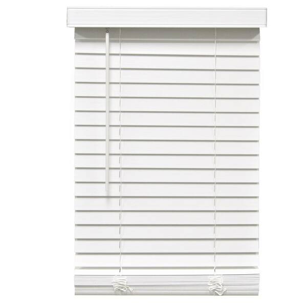 Designer's Touch White Cordless Room Darkening 2 in. Faux Wood Blind for Window - 23 in. W x 60 in. L