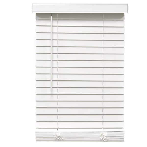 Designer's Touch White Cordless Room Darkening 2 in. Faux Wood Blind for Window - 63 in. W x 60 in. L