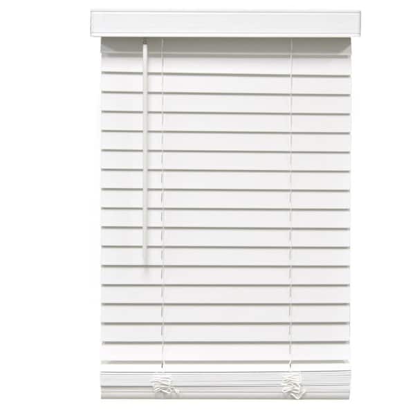 Designer's Touch White Cordless Room Darkening 2 in. Faux Wood Blind for Window - 72 in. W x 72 in. L
