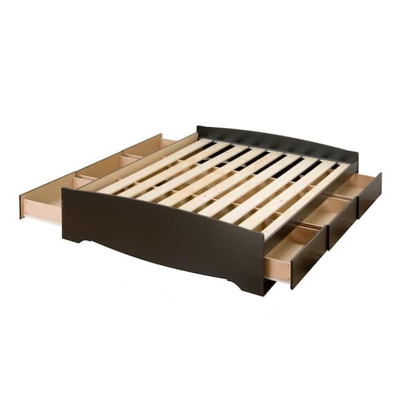 Prepac Sonoma Black Wood Frame Queen Platform Bed
