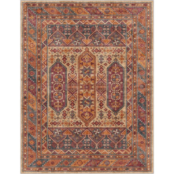 Well Woven Multi Color 9 ft. 10 in. x 13 ft. Apollo Praha Vintage Global Tribal Area Rug