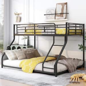 Metal Twin XL over Queen Bunk Bed with Ladder, Black