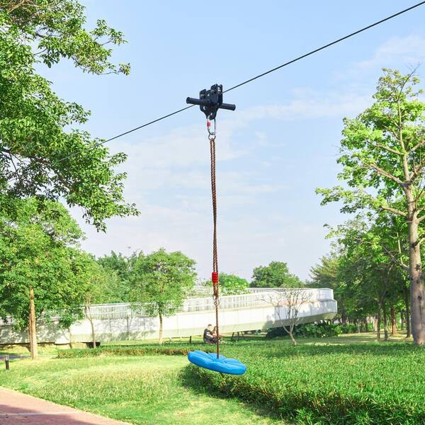VEVOR Zip Line 120 ft. Backyard Zipline Kit with Seat, Brake and