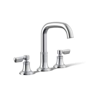 Paces 8 in. Widespread Double Handle Bathroom Faucet with Lever Handles in Polished Chrome