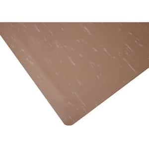 Marbleized Tile Top Anti-Fatigue Commercial 4 ft. x 6 ft. x 1/2 in. Brown Vinyl Mat