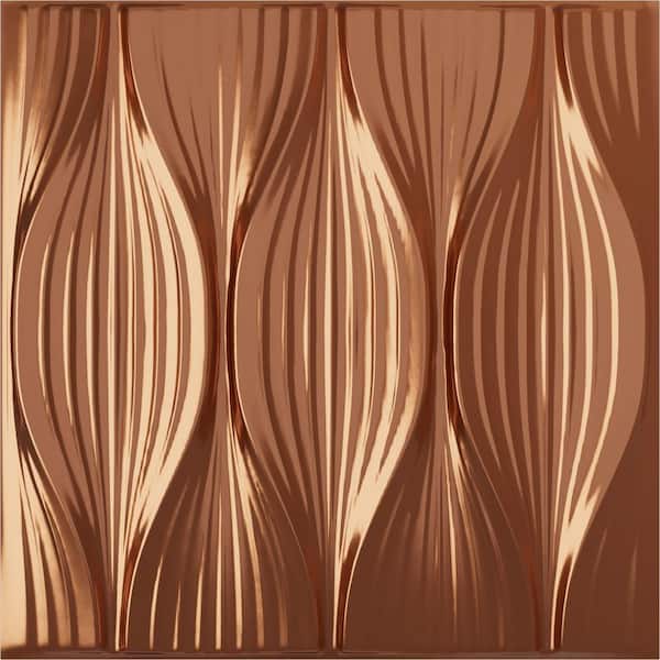Ekena Millwork 19 5/8 in. x 19 5/8 in. Willow EnduraWall Decorative 3D Wall Panel, Copper (12-Pack for 32.04 Sq. Ft.)