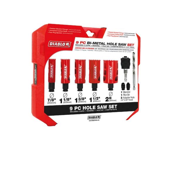 DIABLO General Purpose Bi-Metal Hole Saw Set (9-Piece) DHS09SGP