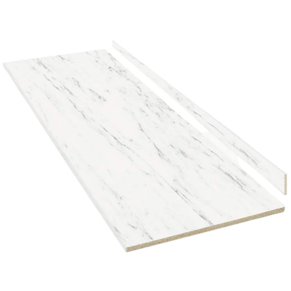 4 Ft White Laminate Countertop Kit With Full Thickness Square Edge In