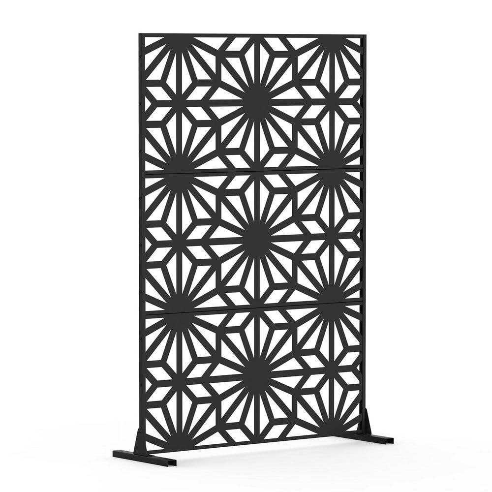Siavonce Metal Privacy Screens and Panels, Freestanding Privacy Screen, Decorative Privacy Screen for Balcony Patio