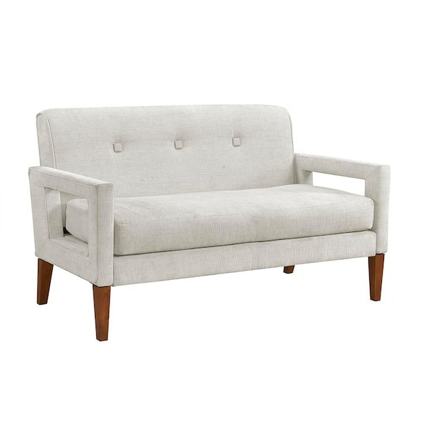 Lapis 55 in W Beige Chenille Upholstery 2-seater Loveseat