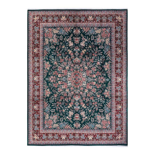 Solo Rugs Mogul One-of-a-Kind Traditional Green 9 ft. 2 in. x 12 ft. 5 in. Oriental Area Rug