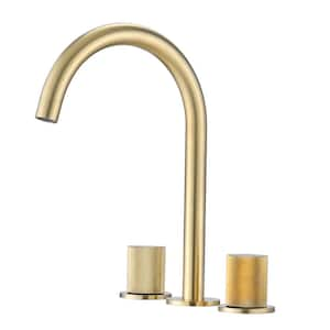 8 in. Widespread Double Handle Bathroom Faucet in Brushed Gold