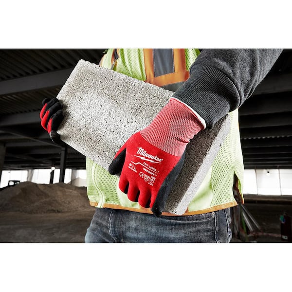 MILWAUKEE Cut Level 1 Nitrile Palm Dipped Gloves, XL, 12 Pack