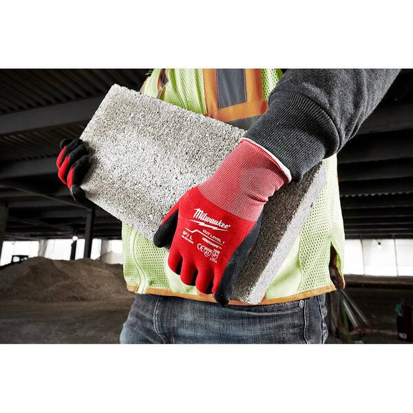 Milwaukee X-Large Red Nitrile Level Cut Resistant Dipped Work Gloves (12- Pack) 48-22-8917X3 The Home Depot