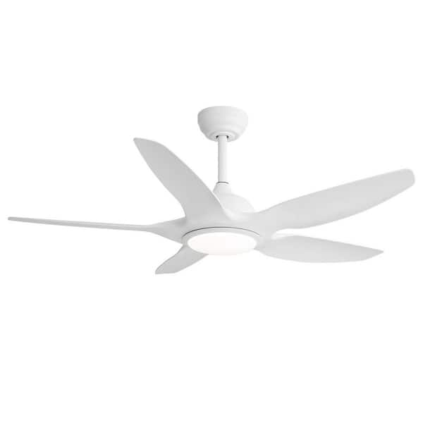 48 in. LED Indoor/Outdoor Modern White Ceiling Fan with Reversible Motor, 6-Speed DC Remote Control