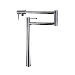 Deck Mount Pot Filler Faucet with Extension Shank in Brushed Nickel