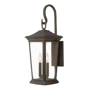Bromley Extra-Large 3-Light Oil Rubbed Bronze Outdoor Wall Mount Lantern