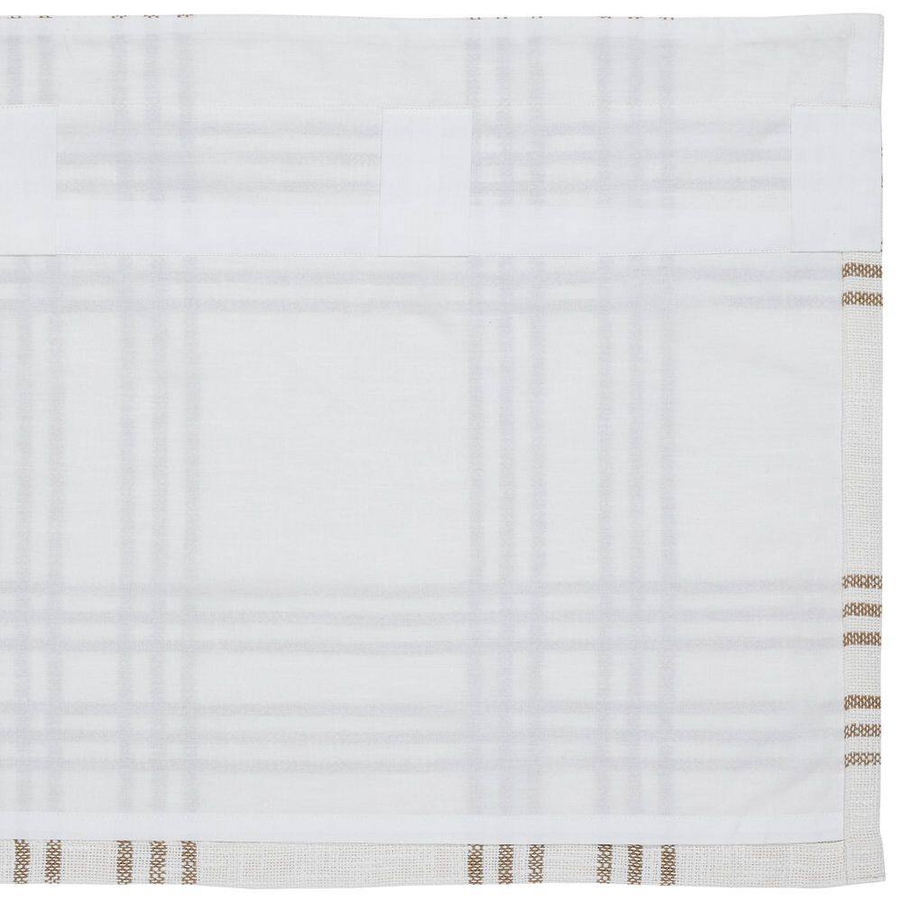 Golden Tan and Soft White Plaid Cotton Valance, 60" Width