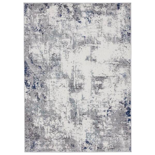 Unbranded Hampstead Collection Ivory 5x7 Modern Abstract Polypropylene Area Rug