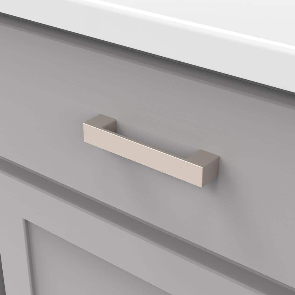 Satin Nickel 3 3/4" Square Cabinet Drawer Pulls