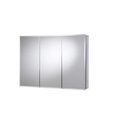 36 in. W x 26 in. H x 5-1/4 in. D Frameless Aluminum Recessed or Surface-Mount Medicine Cabinet with Easy Hang System