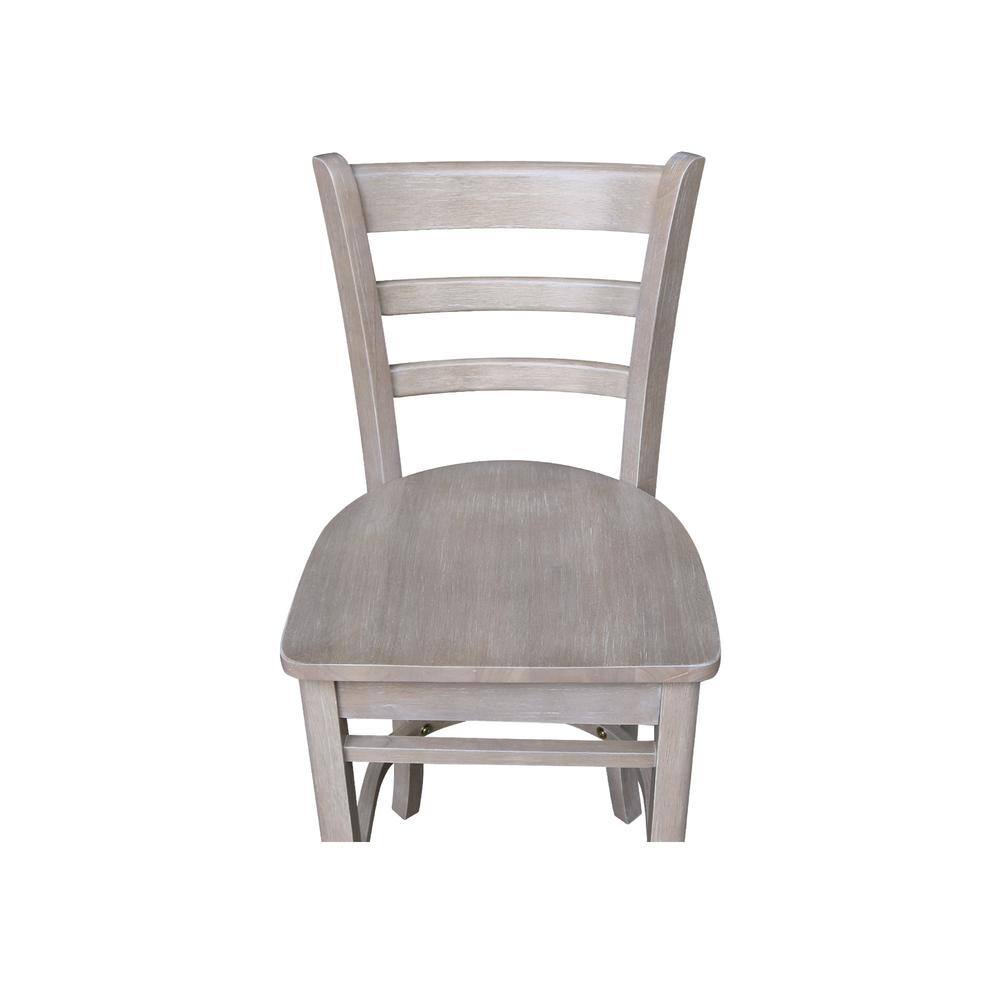 Emily 41" Gray Solid Wood Counter Height Barstool