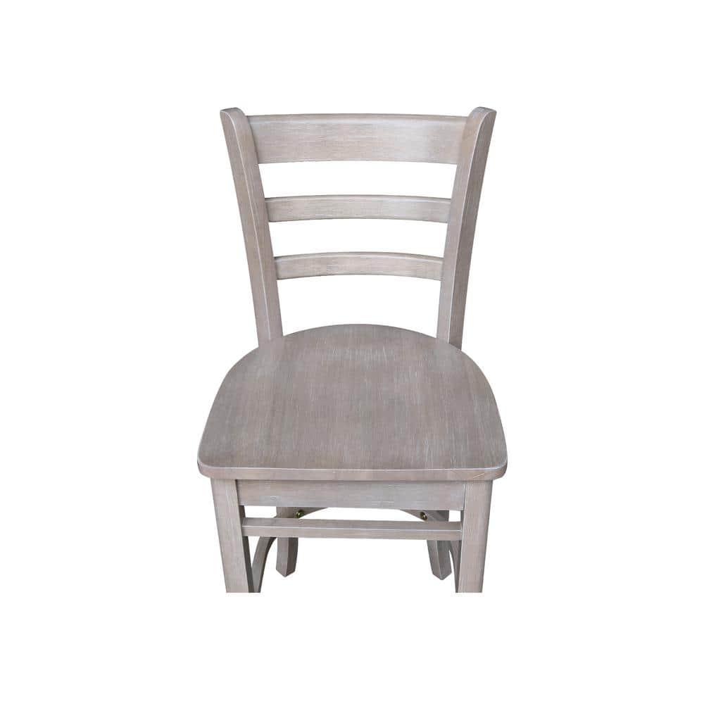 Washed Gray Taupe Solid Wood 5-Piece Counter Height Dining Set