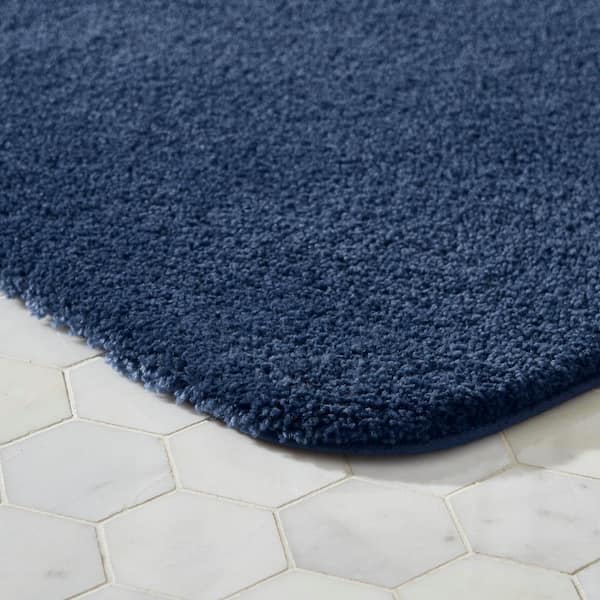 RÖDVATTEN Bath mat, dark blue, 20x31 - IKEA