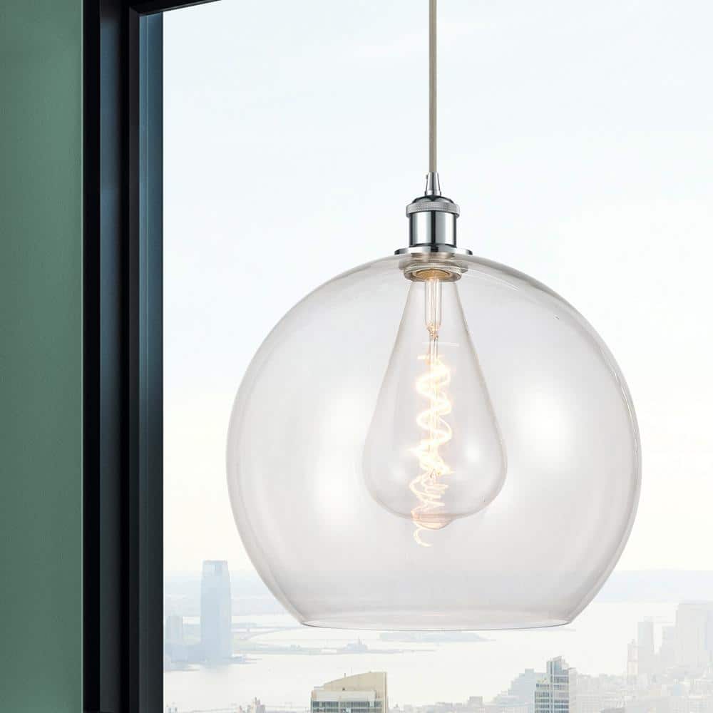 Athens Clear Glass and Chrome Mini Pendant Light
