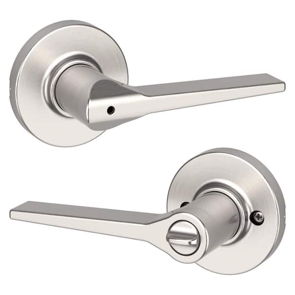 Hollis Round Rose Satin Nickel Privacy Bed/Bath Door Handle
