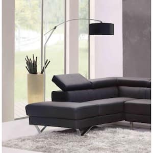 81 in. H Black 1-Light Arc Floor Lamp With Adjustable Arm, No bulb