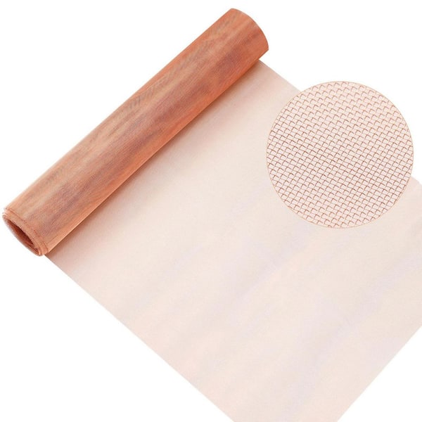 12 in. x 120 ft. 40 Pure Copper Mesh Roll Wire Fabric for Grounding Dense Filter Screen Woven Crafts Window Protection