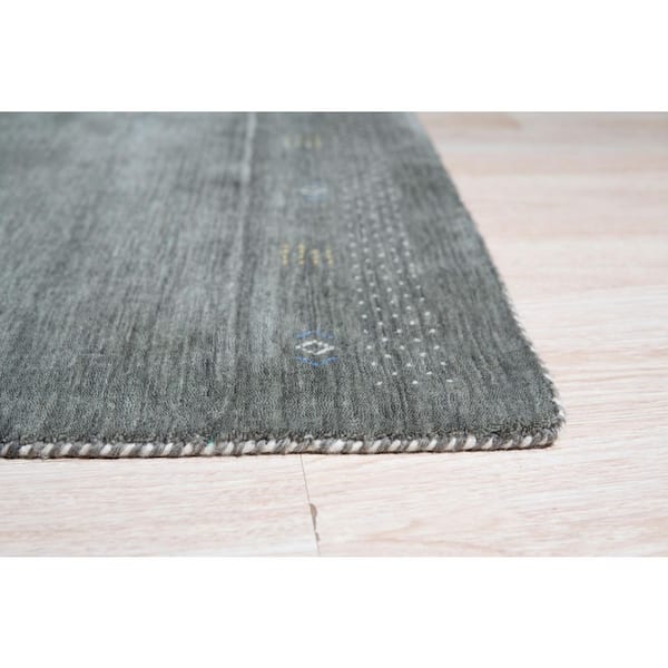 Hand-Knotted Wool Gray Modern Solid Loom Rug : Elegant & Durable Area Rug for Living Room, Bedroom, , Area Rug