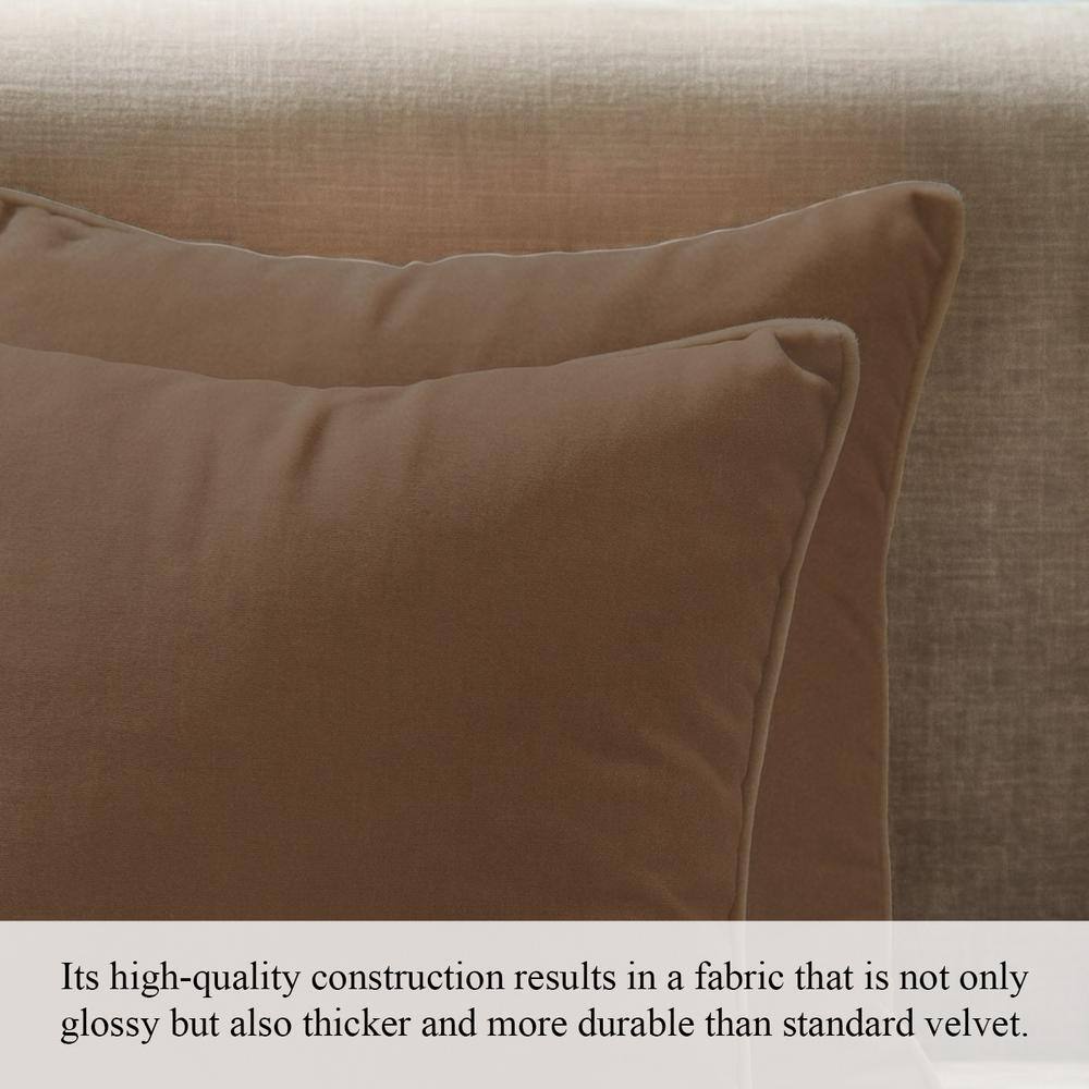 Cocoa Velvet 22" x 22" Pillow Cover Set
