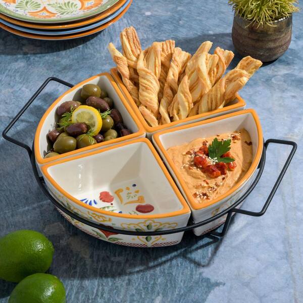 RUIQINQI LUNHAJIN Tierd Serving Bowl Set Porcelain Chip And Dip Serving