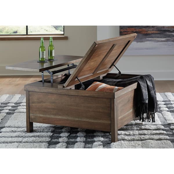 Furniture of America Richwood 31.5 in. Reclaimed Oak Square