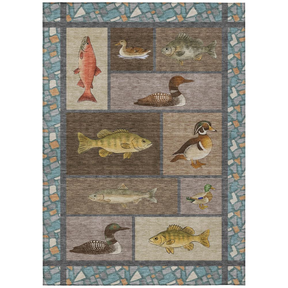 Chantille Machine Washable Indoor/Outdoor Abstract ACN2606 Brown 3 ft. x 5 ft. Area Rug price history on PriceWatchPro