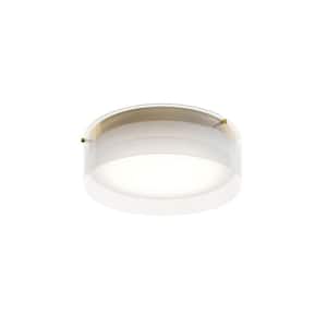 Studio 12 in. 20-Watt Brass Integrated LED Flush Mount with Clear Acrylic Shade