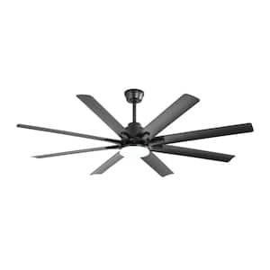 1-Light dimmable Integrated LED Black Round Ceiling Fan Chandelier for Living Room, Bedroom, Kitchen and Dining Room