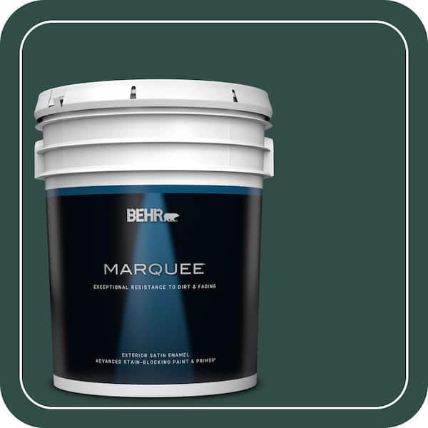 BEHR MARQUEE 5 gal. #ECC-51-3 Hidden Forest Satin Enamel Exterior Paint & Primer