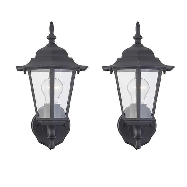 INNOBULE 1-Light Industrial Style Metal Matte Black Wall Sconce (2-Pack)