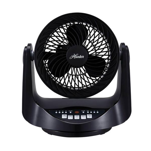 Hunter 9 in. Oscillating Whole Room Fan in Black