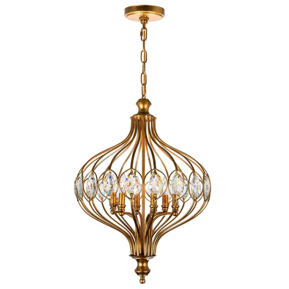 CWI Lighting Altair 6 Light Chandelier With Antique Bronze Finish  9935P19-6-182 - The Home Depot