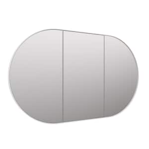 Nia 48 in. W x 30 in. H x 5 in. D White Recessed Medicine Cabinet with Mirror