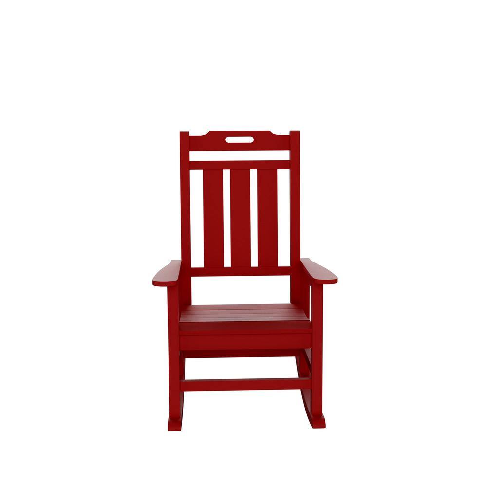 Red Plastic Outdoor Rocking Chair