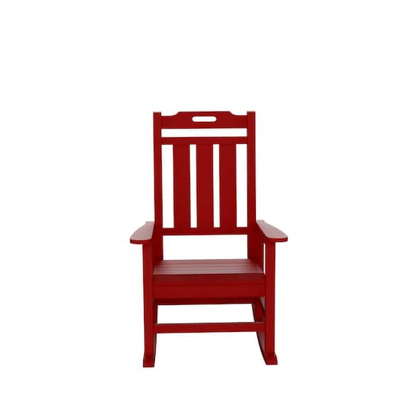 Unbranded Red Plastic Outdoor Rocking Chair