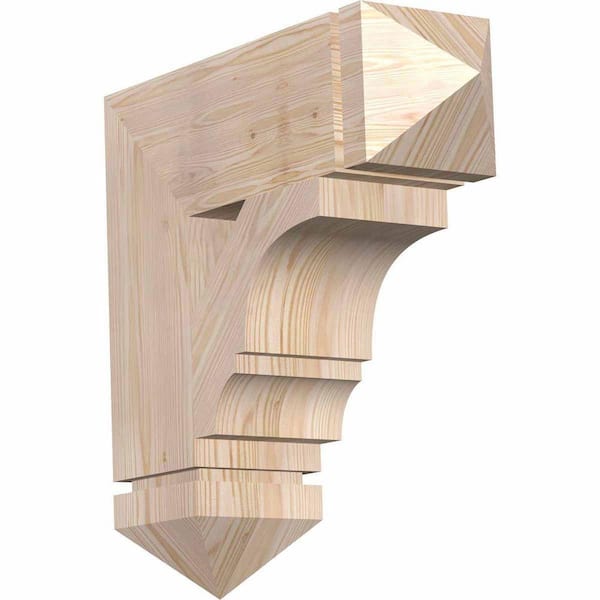 Ekena Millwork 5.5 in. x 20 in. x 20 in. Douglas Fir Balboa Arts and Crafts Smooth Bracket